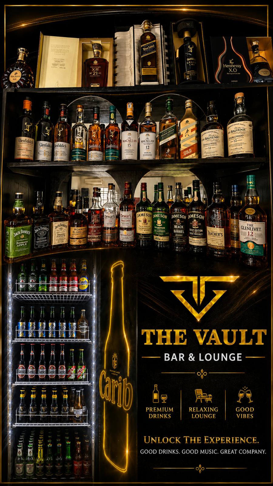 The Vault drinks selection