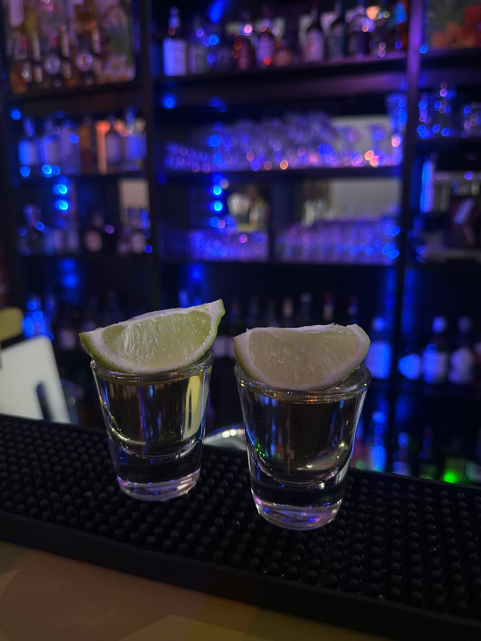 Two shots with lime at The Vault